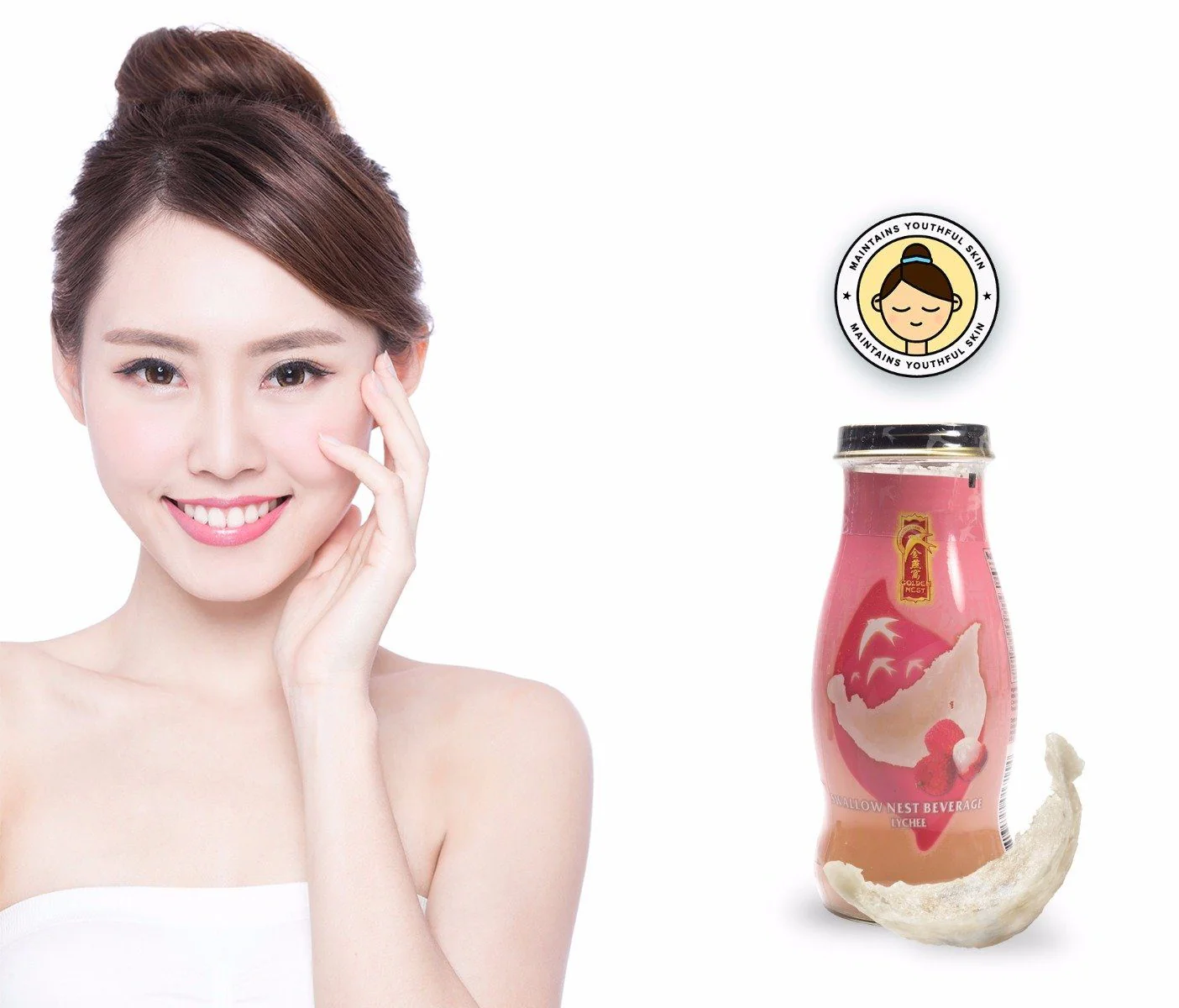 Premium Bird's Nest Drink - Lychee -  6 or 12 Bottles x 240ml (8 oz.) - Image 8