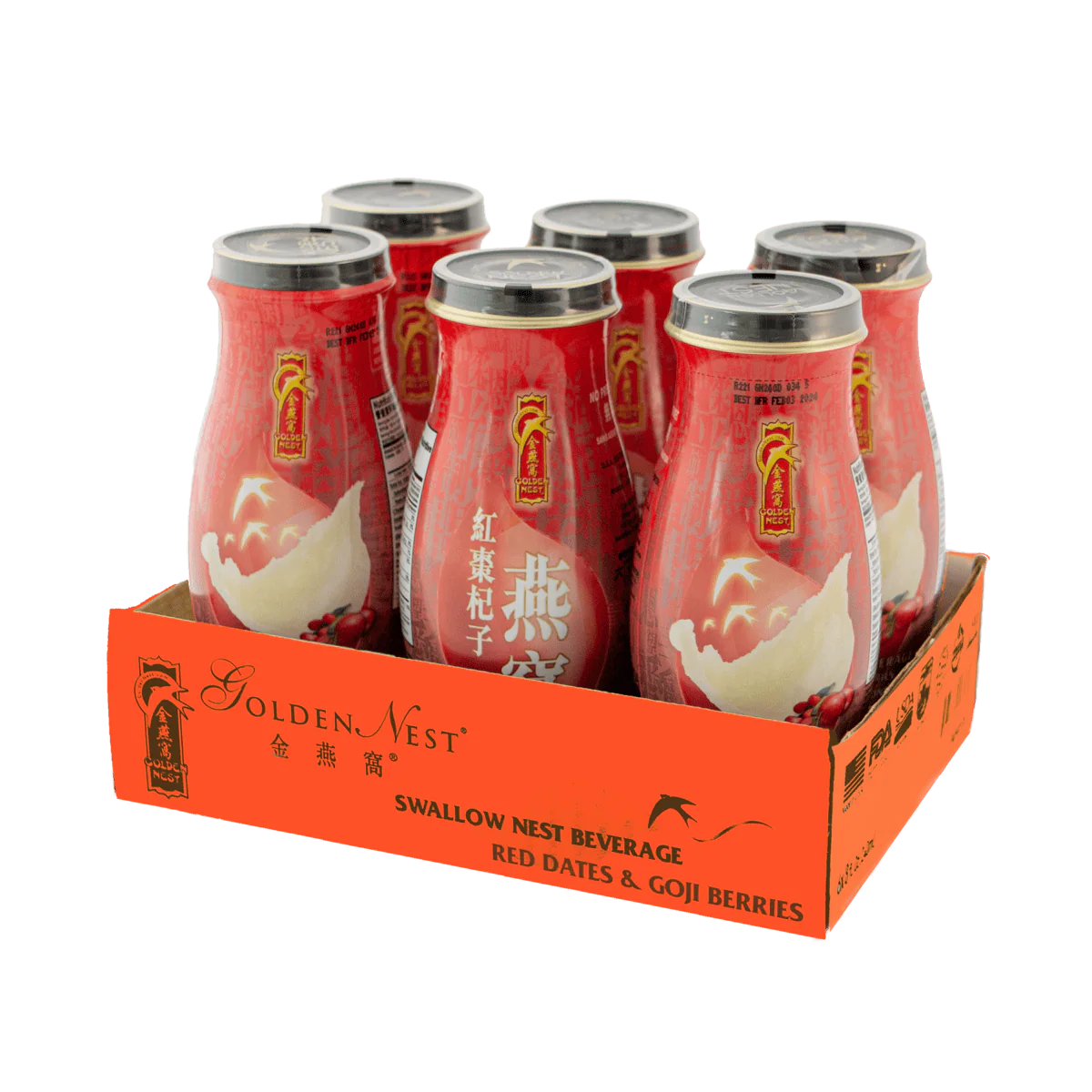 Premium Bird's Nest Drink - Red Dates & Goji Berries (6 or 12 Bottles x 240ml/8 oz) - Image 3
