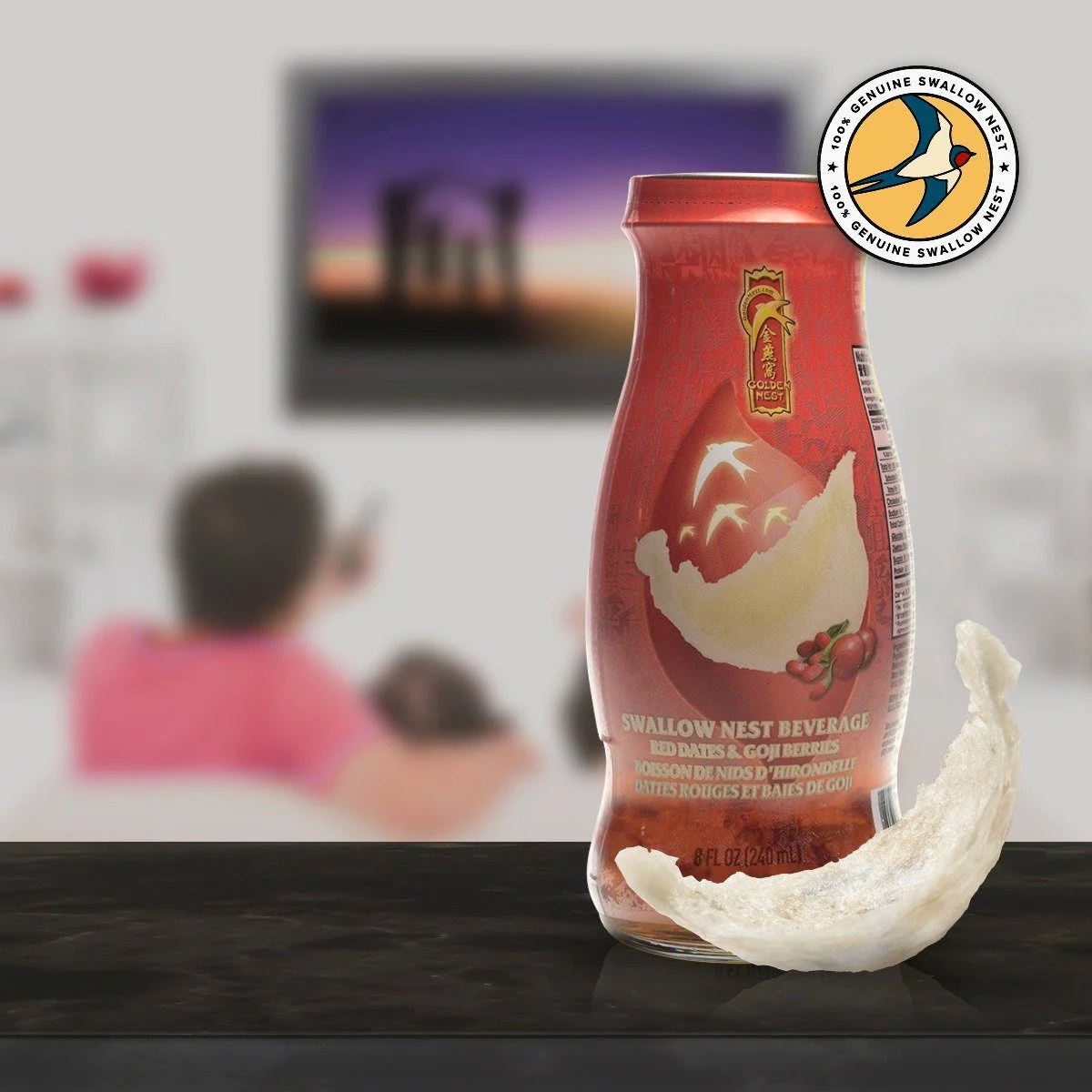 Premium Bird's Nest Drink - Red Dates & Goji Berries (6 or 12 Bottles x 240ml/8 oz) - Image 5