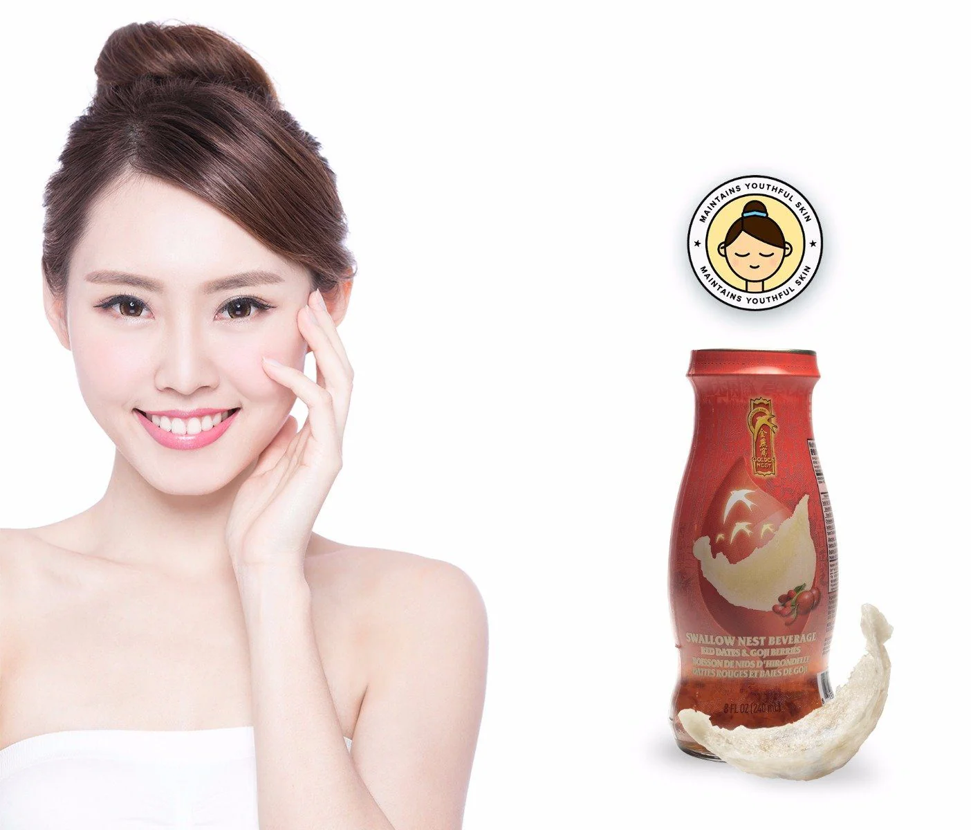 Premium Bird's Nest Drink - Red Dates & Goji Berries (6 or 12 Bottles x 240ml/8 oz) - Image 8