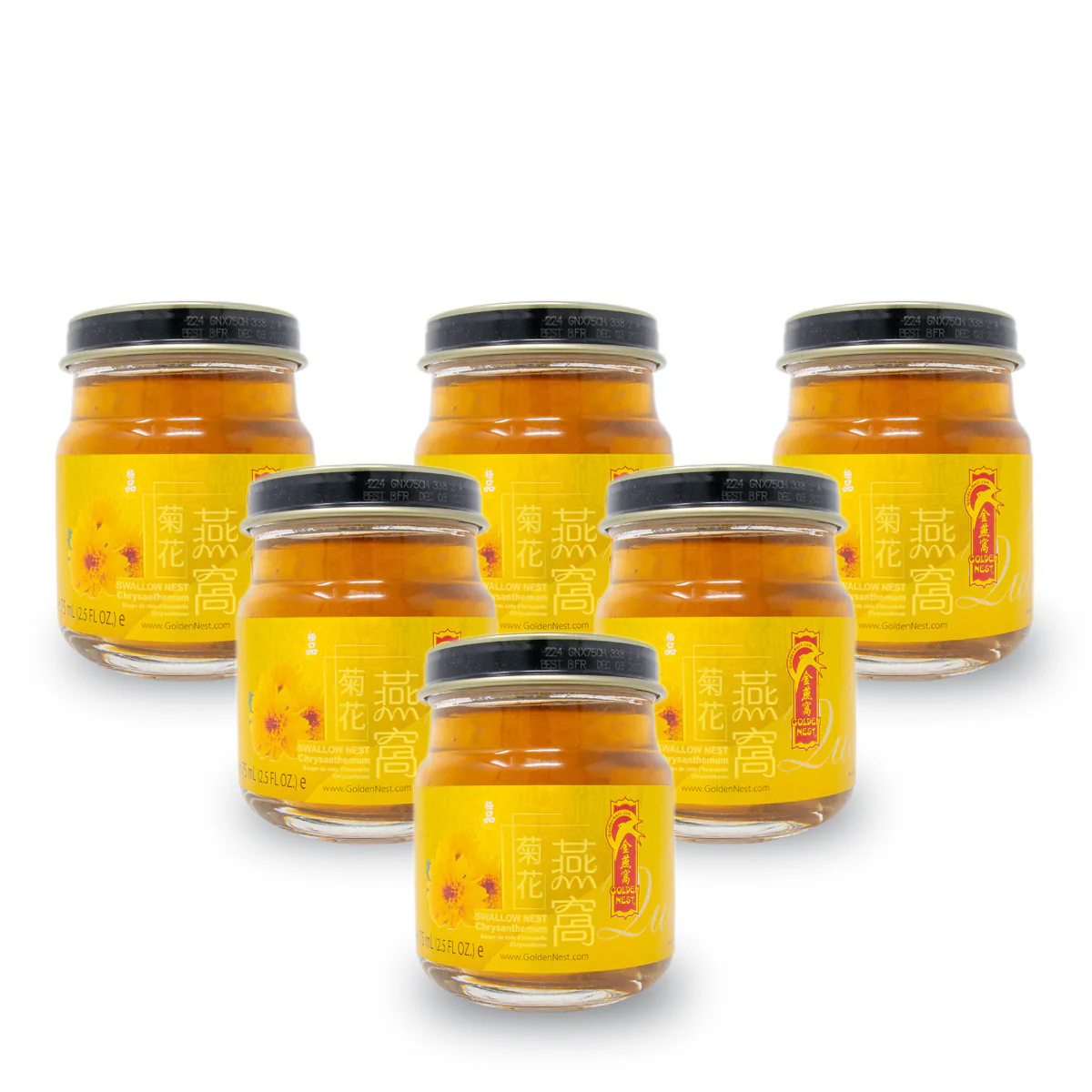 Golden Nest Gift Pack Premium Bird’s Nest Soup - Chrysanthemum - 6 bottles + 1 bottle x 75ml (2.5 oz.) - Image 3