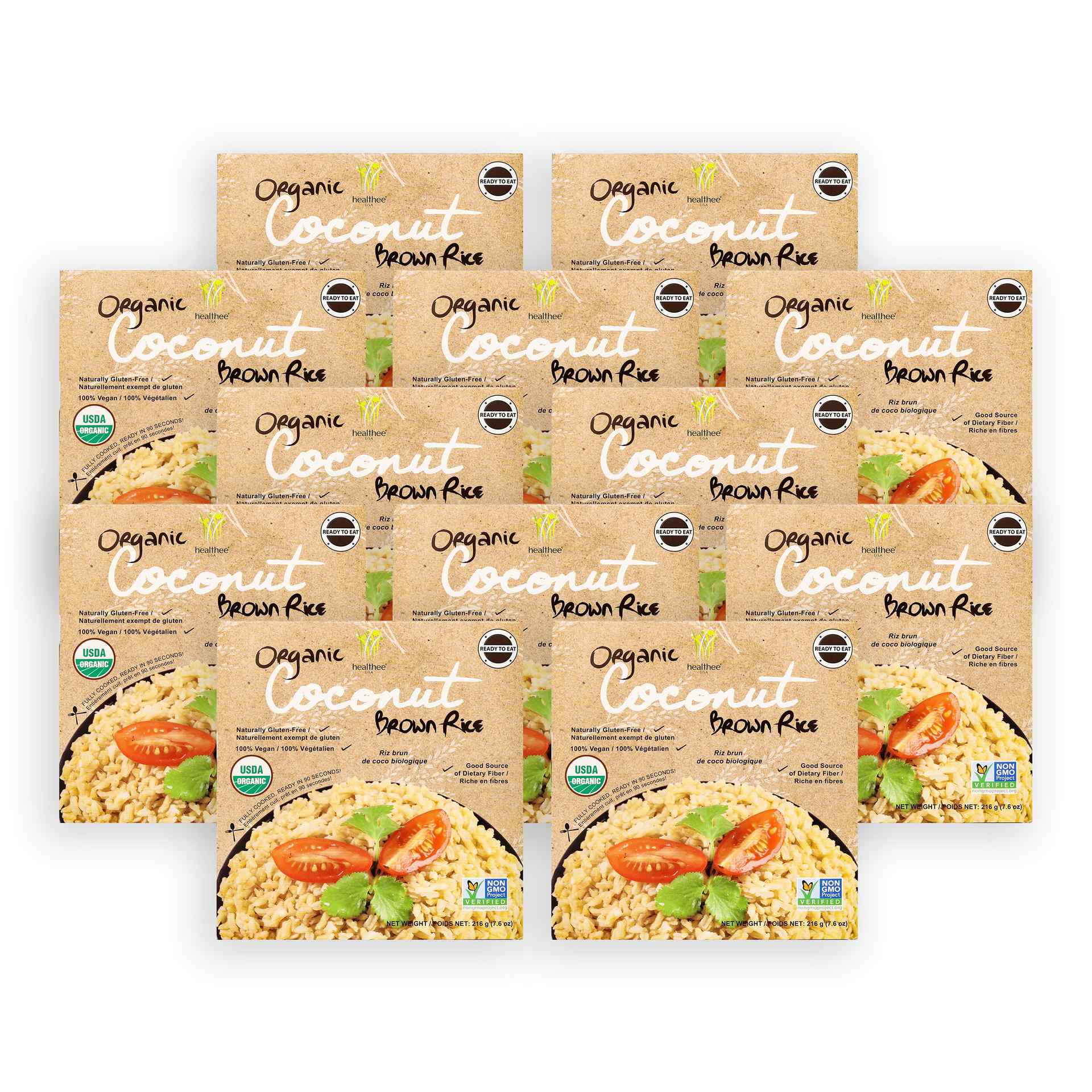 HEALTHEE Organic Coconut Brown Rice - 3 bowls x 216 grams (7.6 oz.) - Image 6