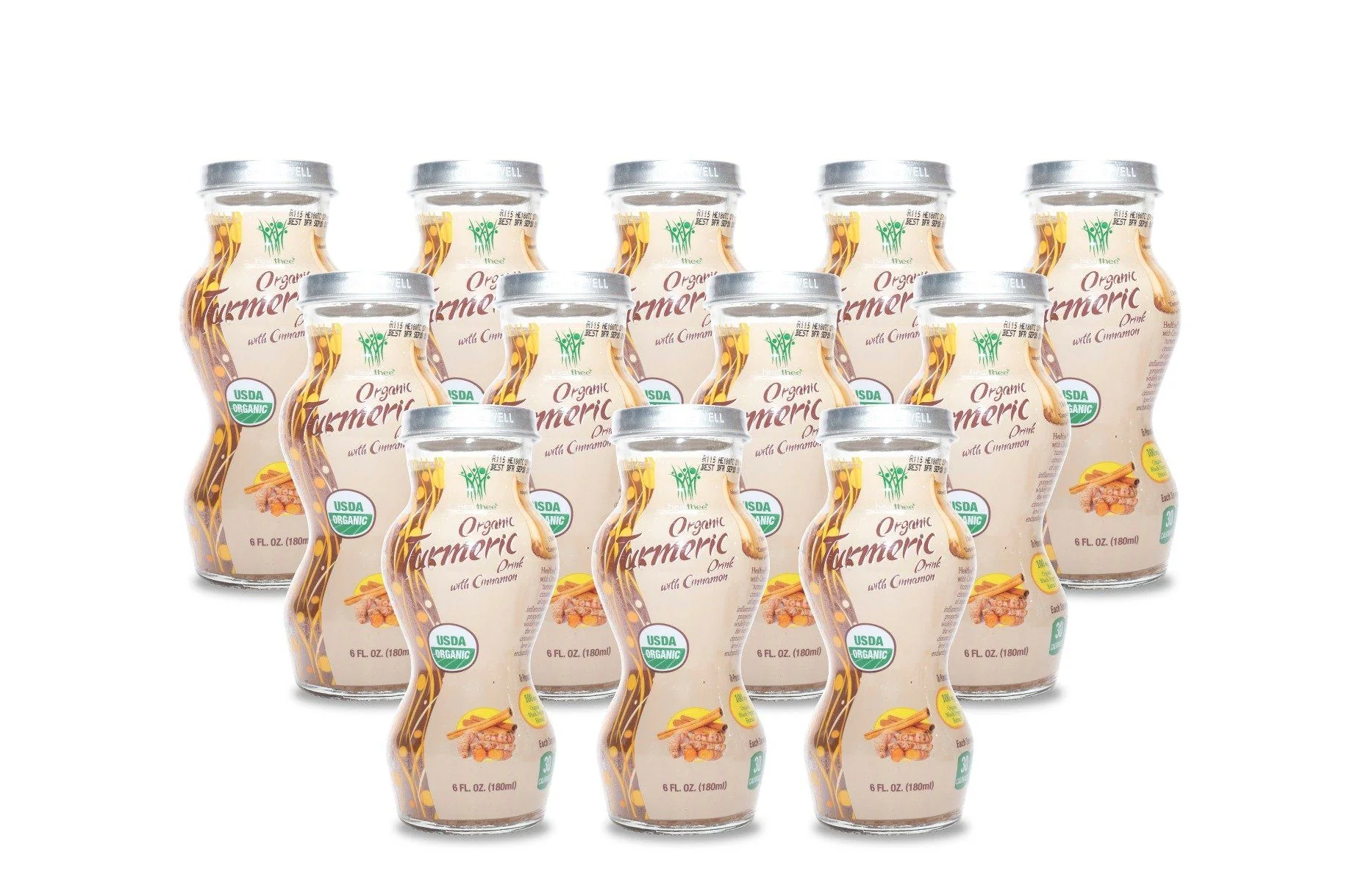 HEALTHEE Organic Turmeric With Cinnamon - 6 or 12 bottles x 180 ml (6 oz.) - Image 3