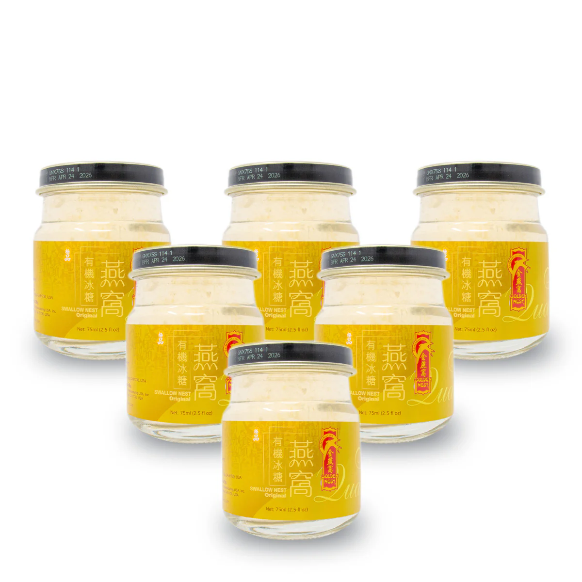 Golden Nest Gift Pack Premium Bird’s Nest Soup – Original Rock Sugar (6 × 75 mL) + Free Chrysanthemum Bottle - Image 6